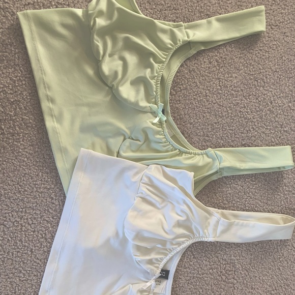 H&M tank tops. One green one white. Cropped. - Picture 1 of 1
